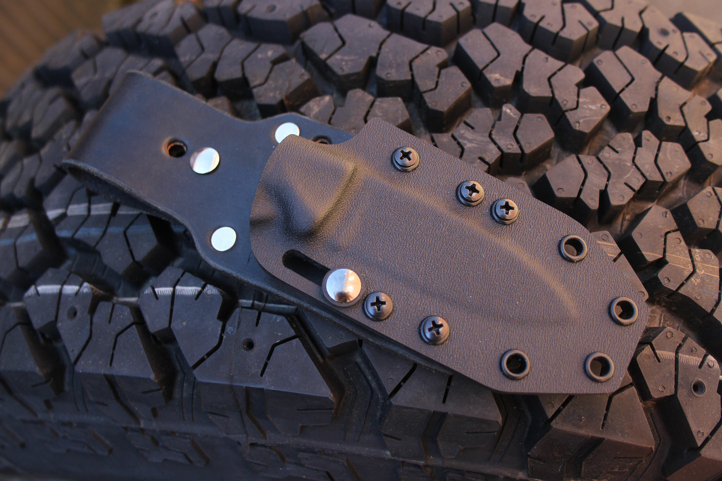 Black Kydex with Leather Backer