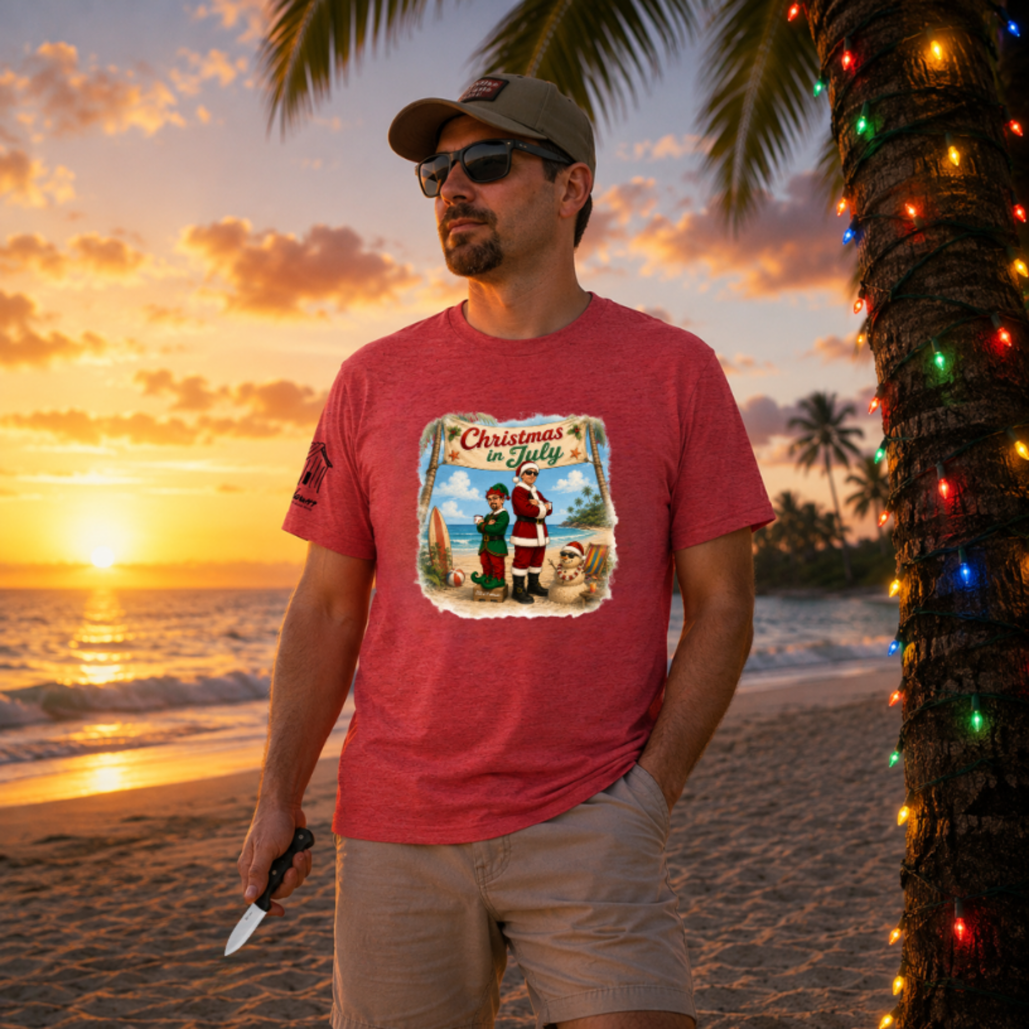BLESS HOLIDAY BALTIC SEA SUNSET Tシャツ Christmas in July Tri-Blend Tee – LT Wright Knives