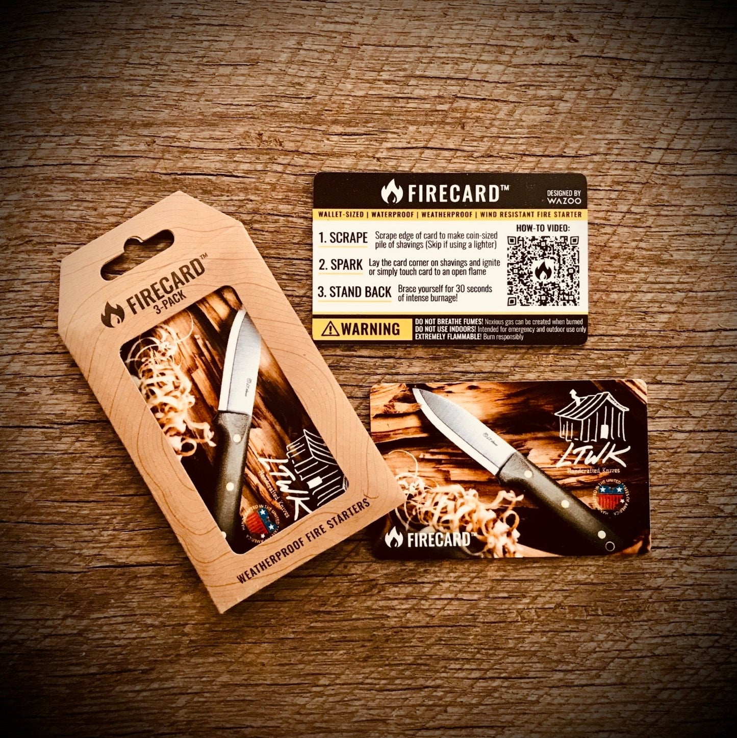 LT Wright & Wazoo FireCard – Wallet-Size Fire Starter