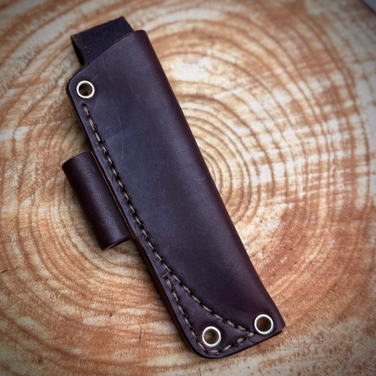 A Hip Leather Sheath with Fire Steel Loop