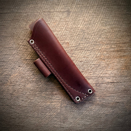 A Hip Leather Sheath with Fire Steel Loop